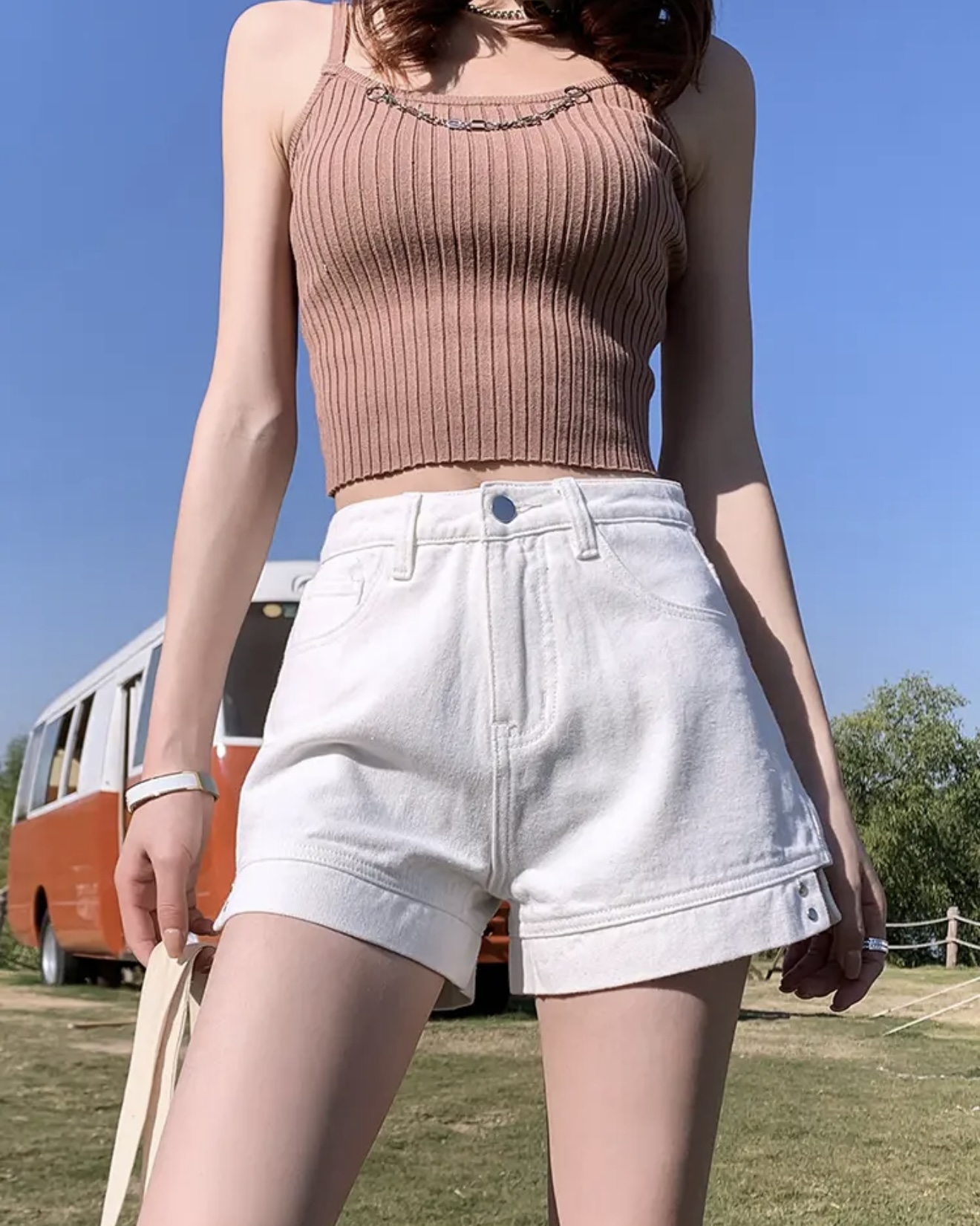 【97%棉】高腰通勤牛仔短裤女夏款辣妹热裤588#