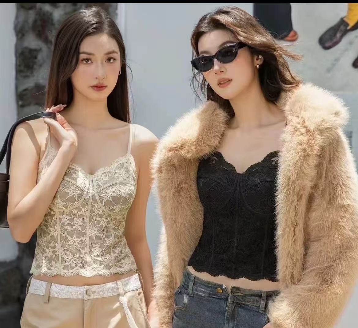 法式东南亚风女士日式背心显瘦韩版蕾丝吊带中国风通勤