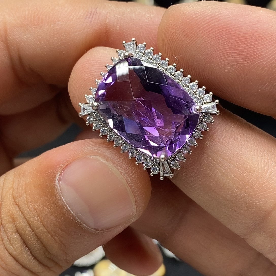 水晶珠宝半成品银S925镶嵌