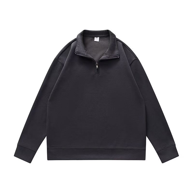 外穿中性卫衣立领高领半拉链男宽松时尚打底纯色长袖休闲-75