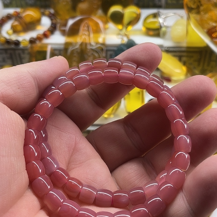 琥珀未镶嵌裸石手串