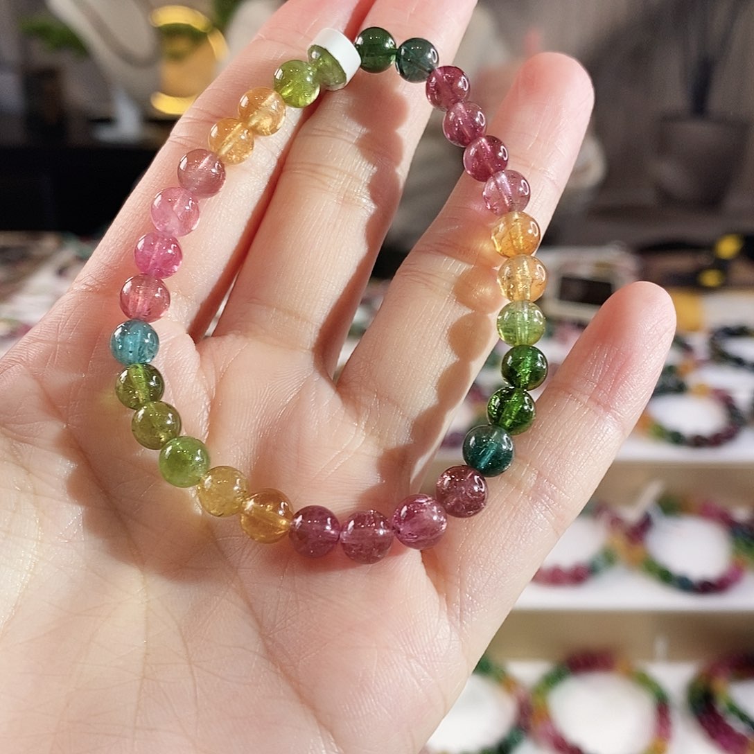 碧玺手串未镶嵌G2460-1单圈颜色微差