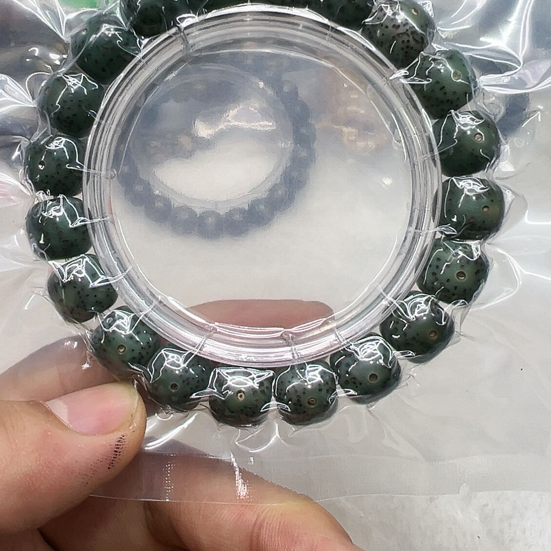 星月菩提手串9高端满绿石玉星月菩提单圈12