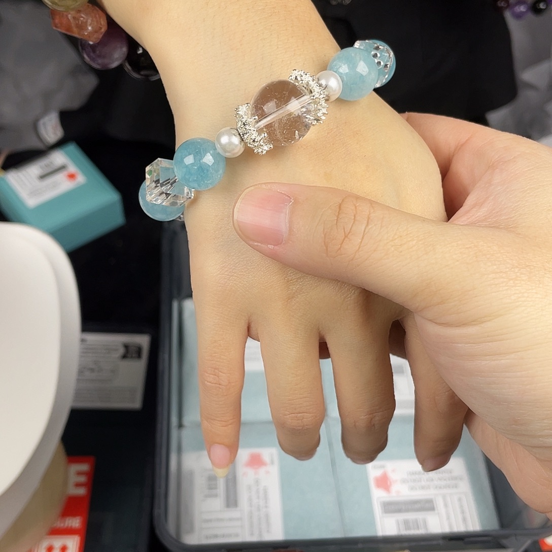 水晶银S925镶嵌手链