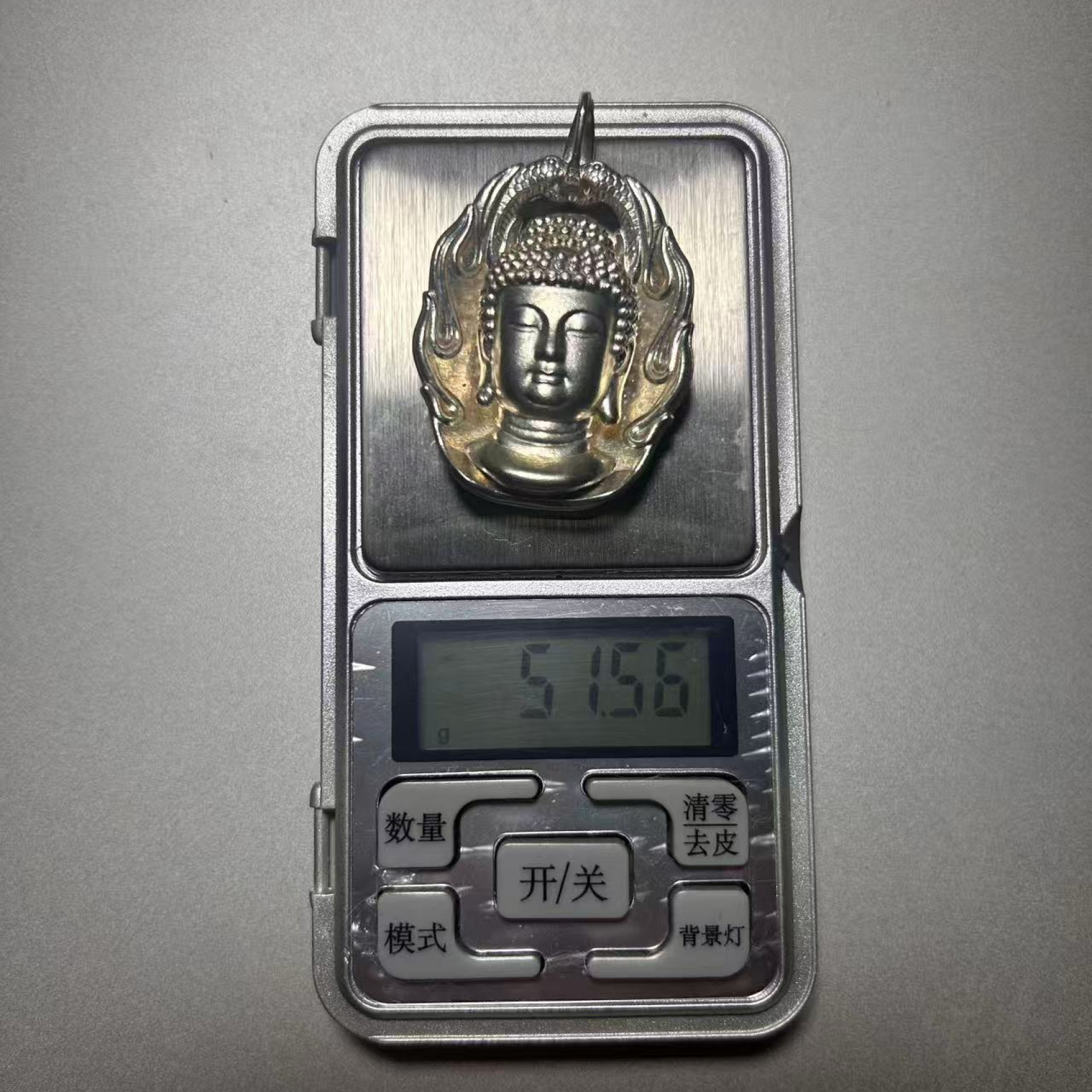 足银银制品 纯银吊坠精美实心佛头精雕999足银