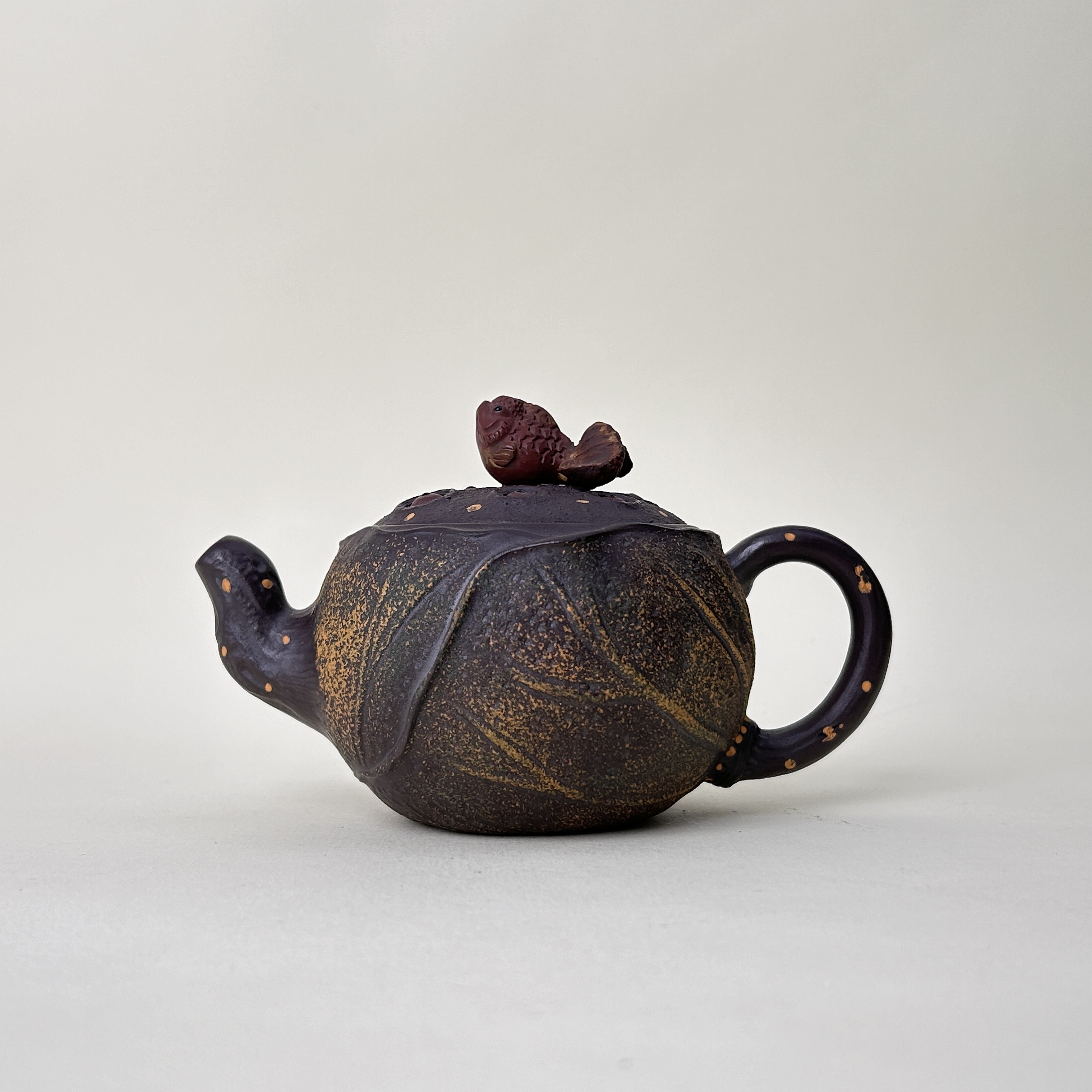 宜兴手工紫砂陶 方开明茶壶GS3627-19