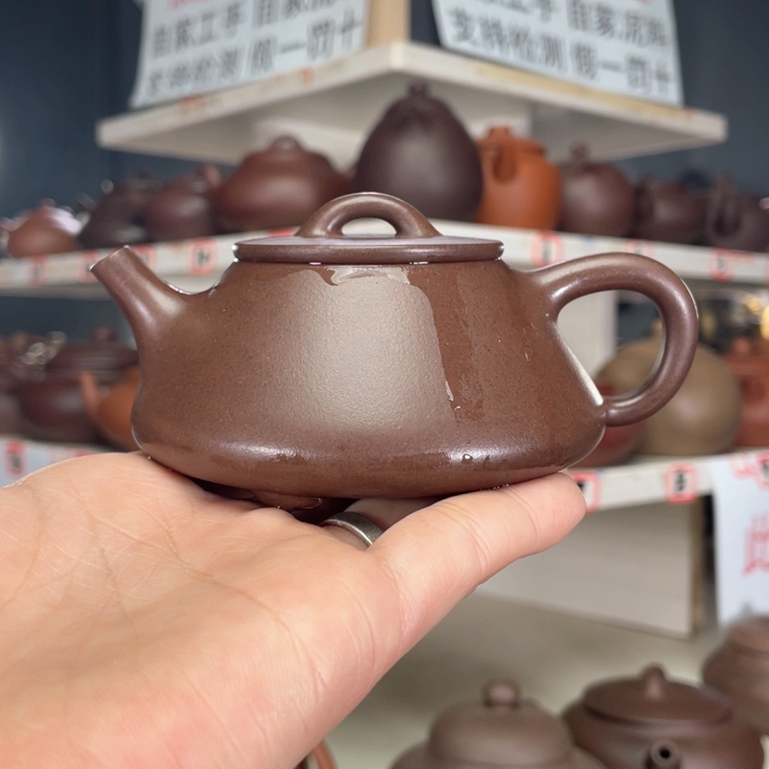 紫砂茶壶紫泥半手工140毫升