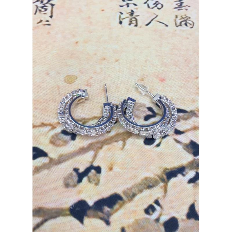 [南非甄选】 NFZX 高端定制 LC-942 方格白色耳环