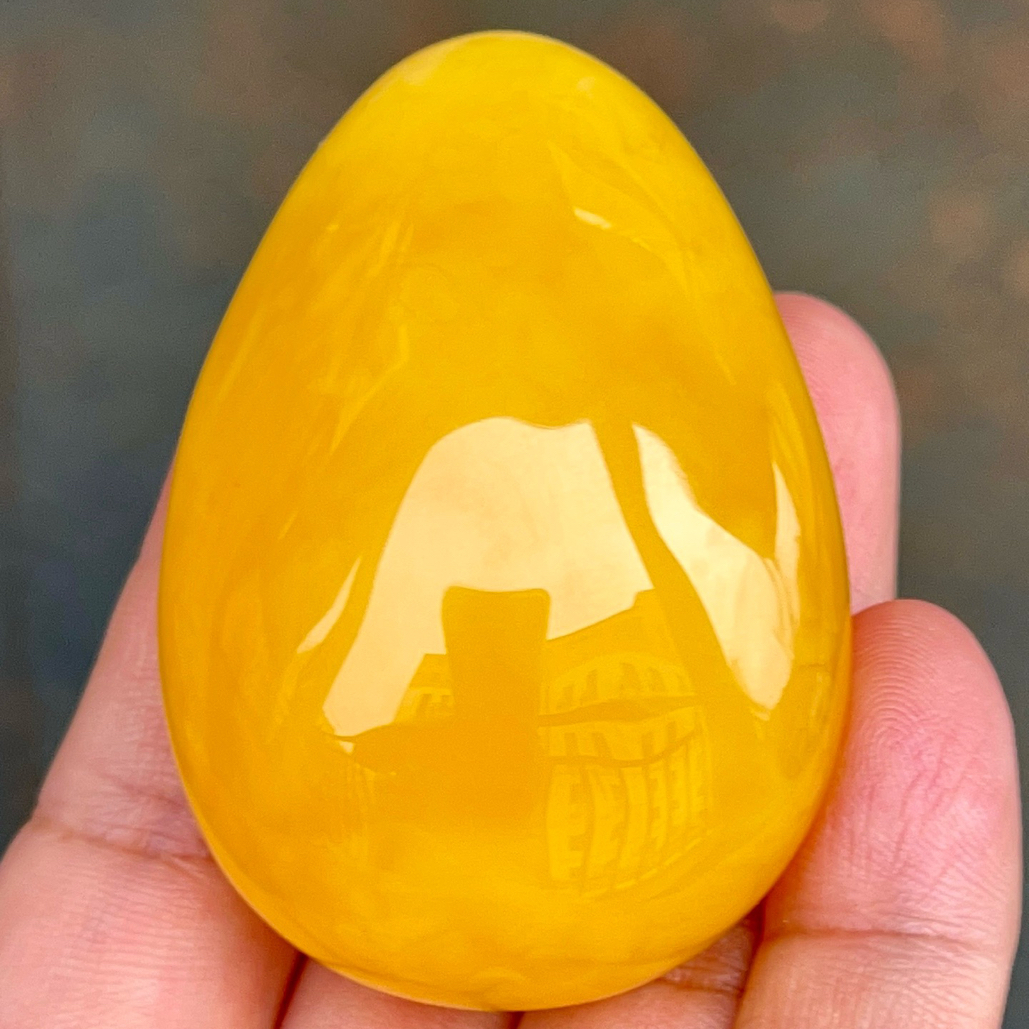 焦皮料鸡油黄水滴吊坠