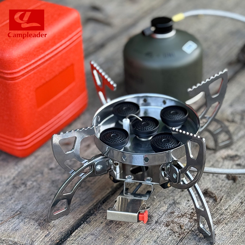 户外飞碟式炉头便携折叠炉具五芯不锈钢猛火炉露营炊具炉子气炉