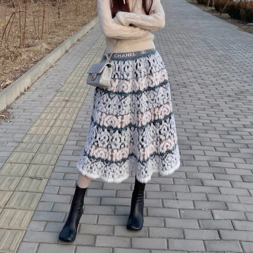 99新 Chanel/香奈儿 针织半身裙/34码/xspa4957/19年秋冬高级成衣