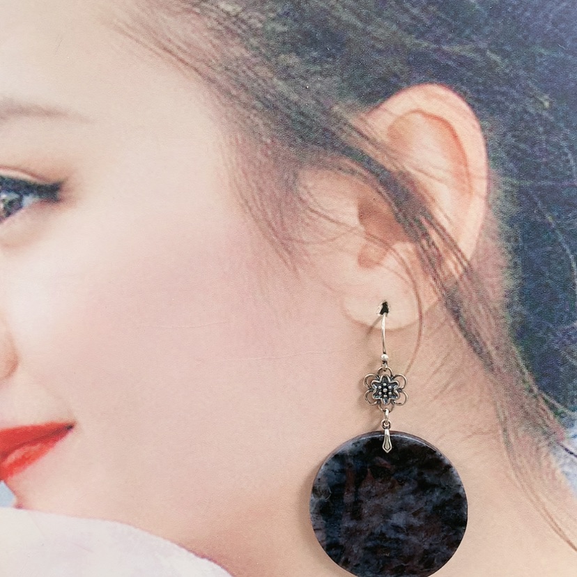 【闪购商品】翡翠耳饰银S925镶嵌L****.精美