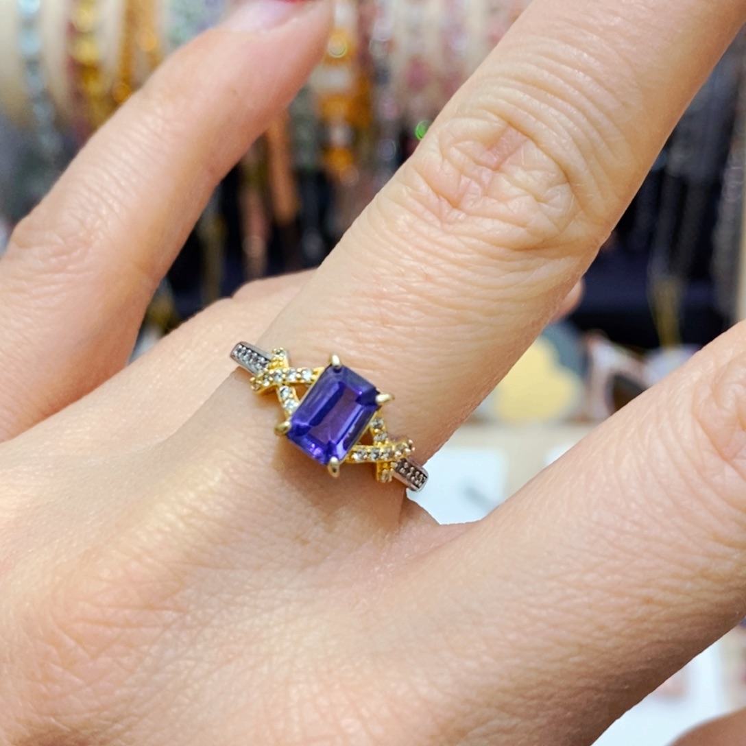 坦桑石戒指银S925镶嵌