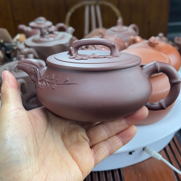 紫砂茶壶紫砂花茶