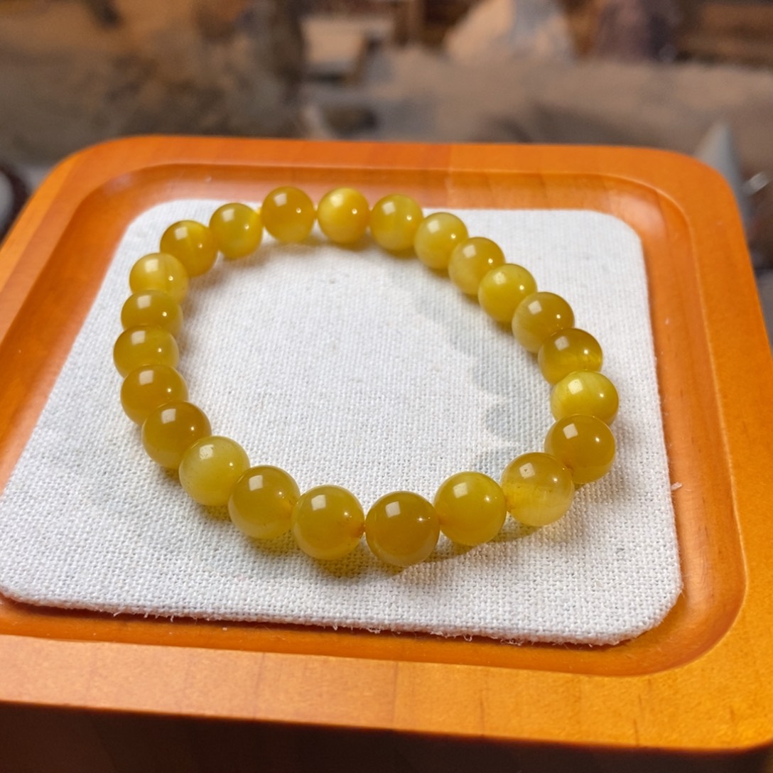 【闪购商品】水晶手链未镶嵌高品金虎眼8mm