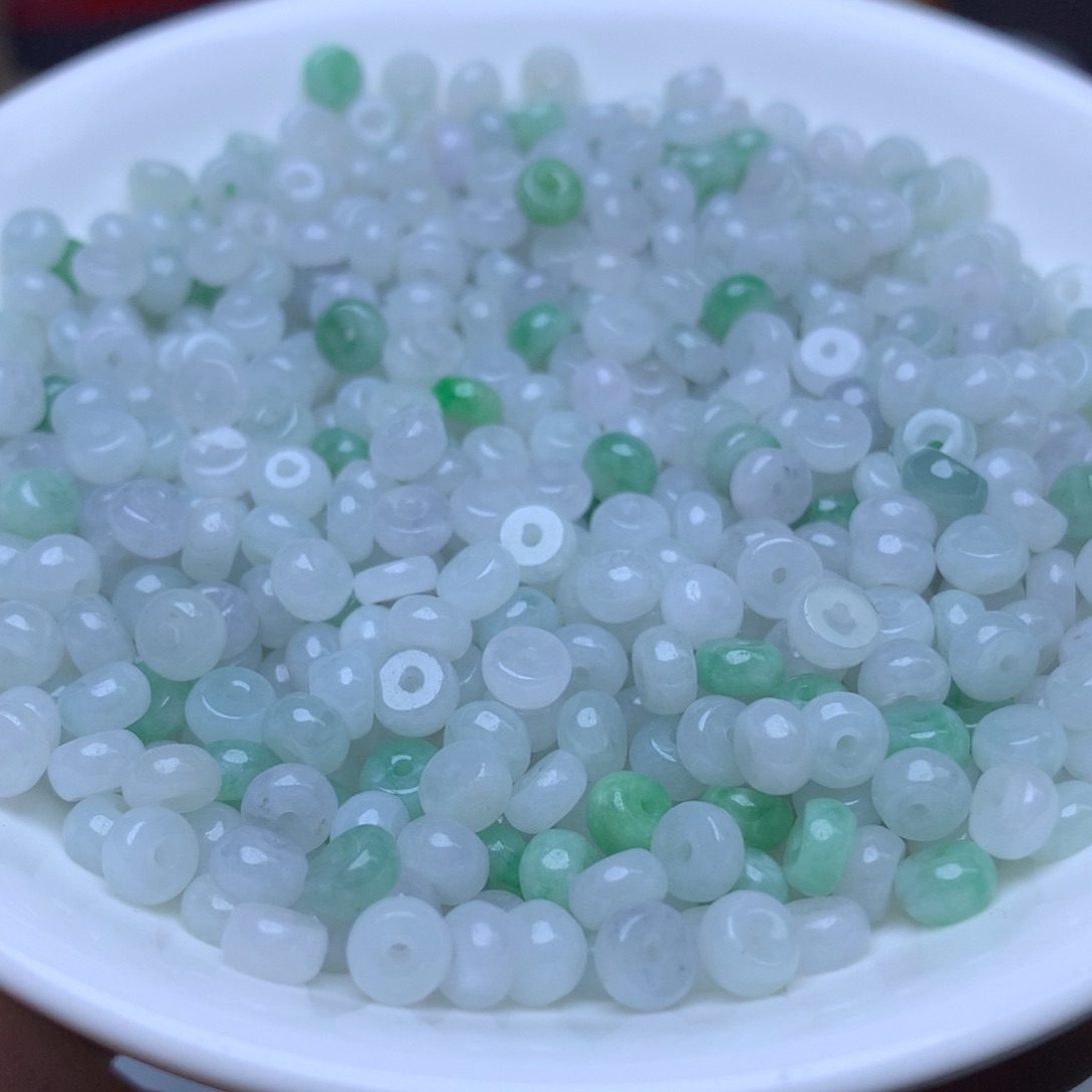 【闪购商品】未镶嵌翡翠手链卡3乘5冰绿白算盘100个