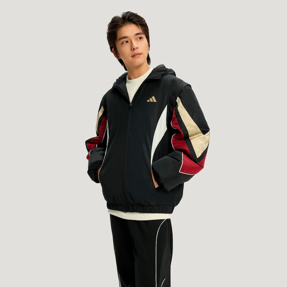 adidas/阿迪达斯新年款保暖篮球可拆卸运动宽松棉服KS3171