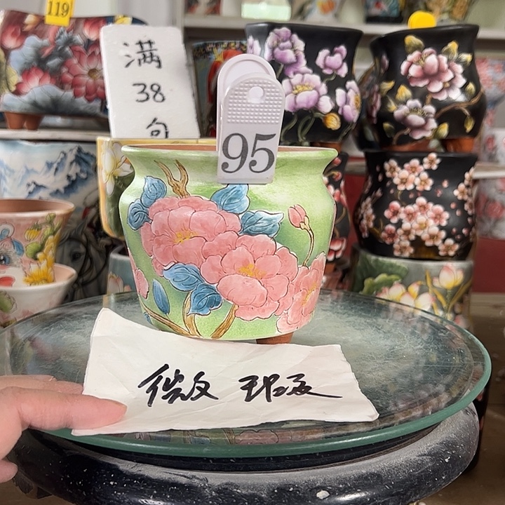 满38包邮 景德镇幸运花盆