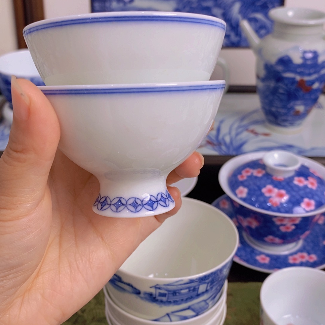 青花金钱纹小杯陶瓷