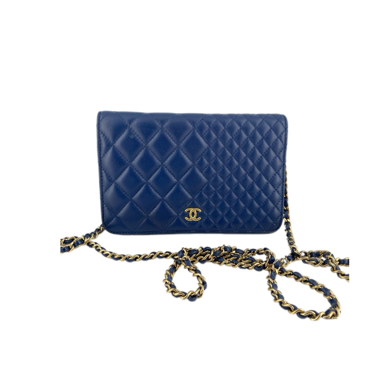 95新 Chanel/香奈儿 蓝金羊 woc/JW1061