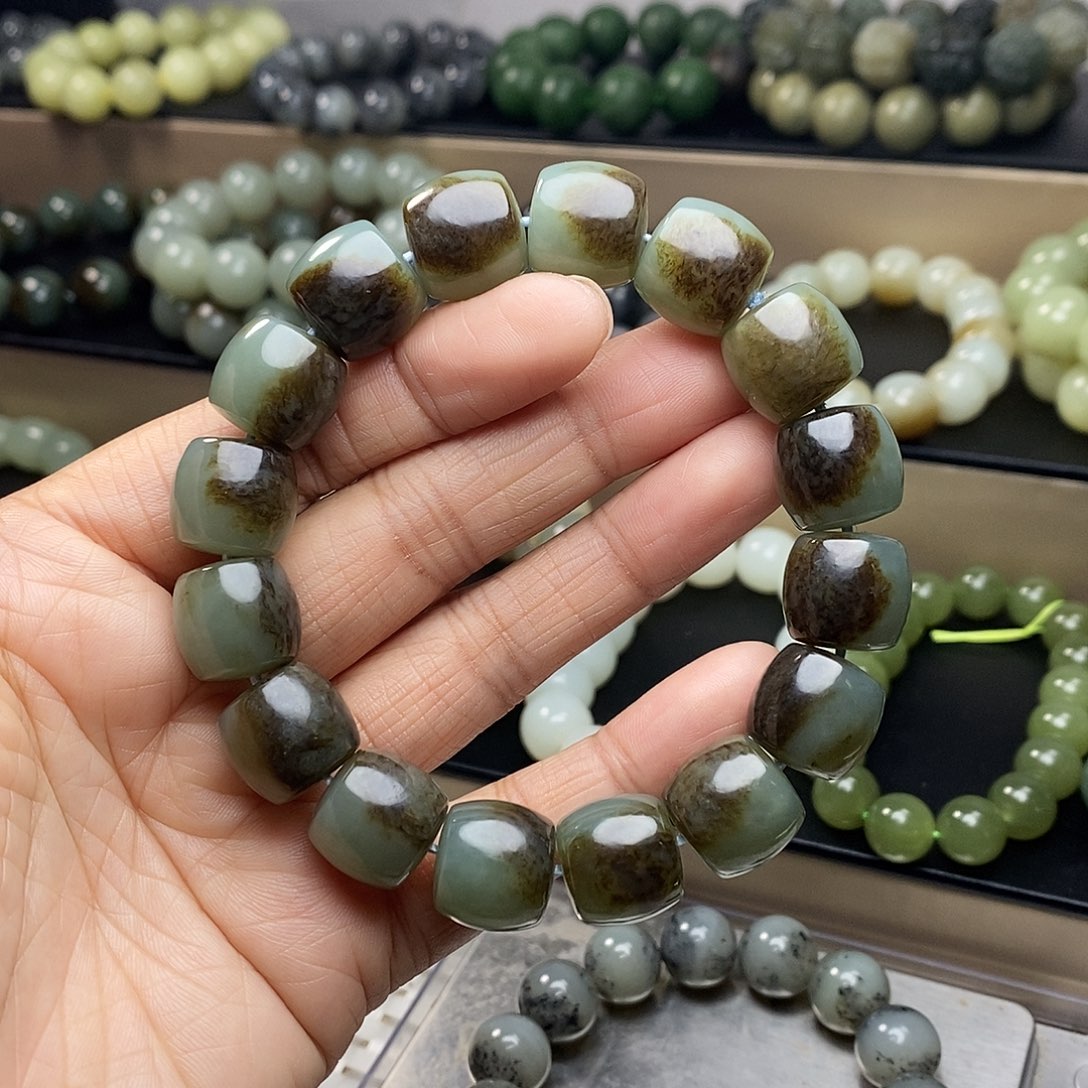 和田玉未镶嵌手链卡14