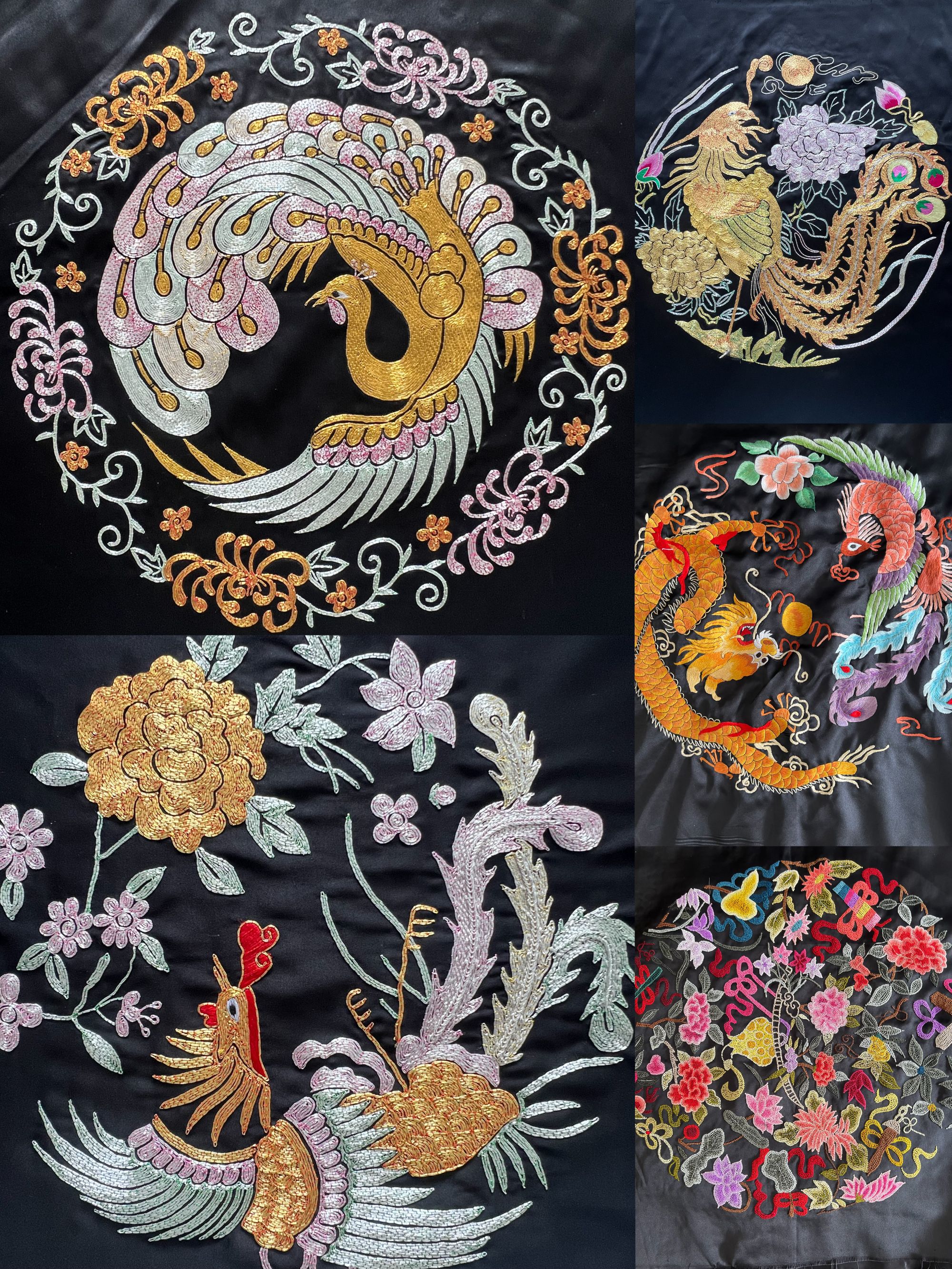 盘金盘银绣、打籽绣