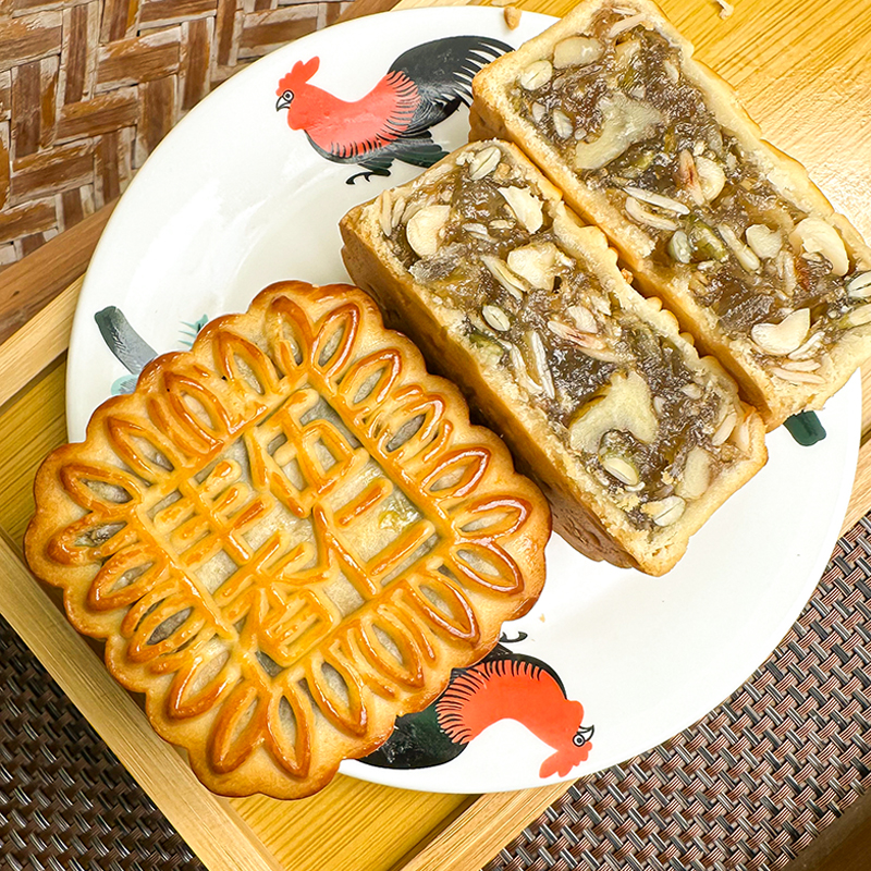 广东广宁特产丰香伍仁月饼 皮薄馅足 经典老式油纸包装 源头厂家