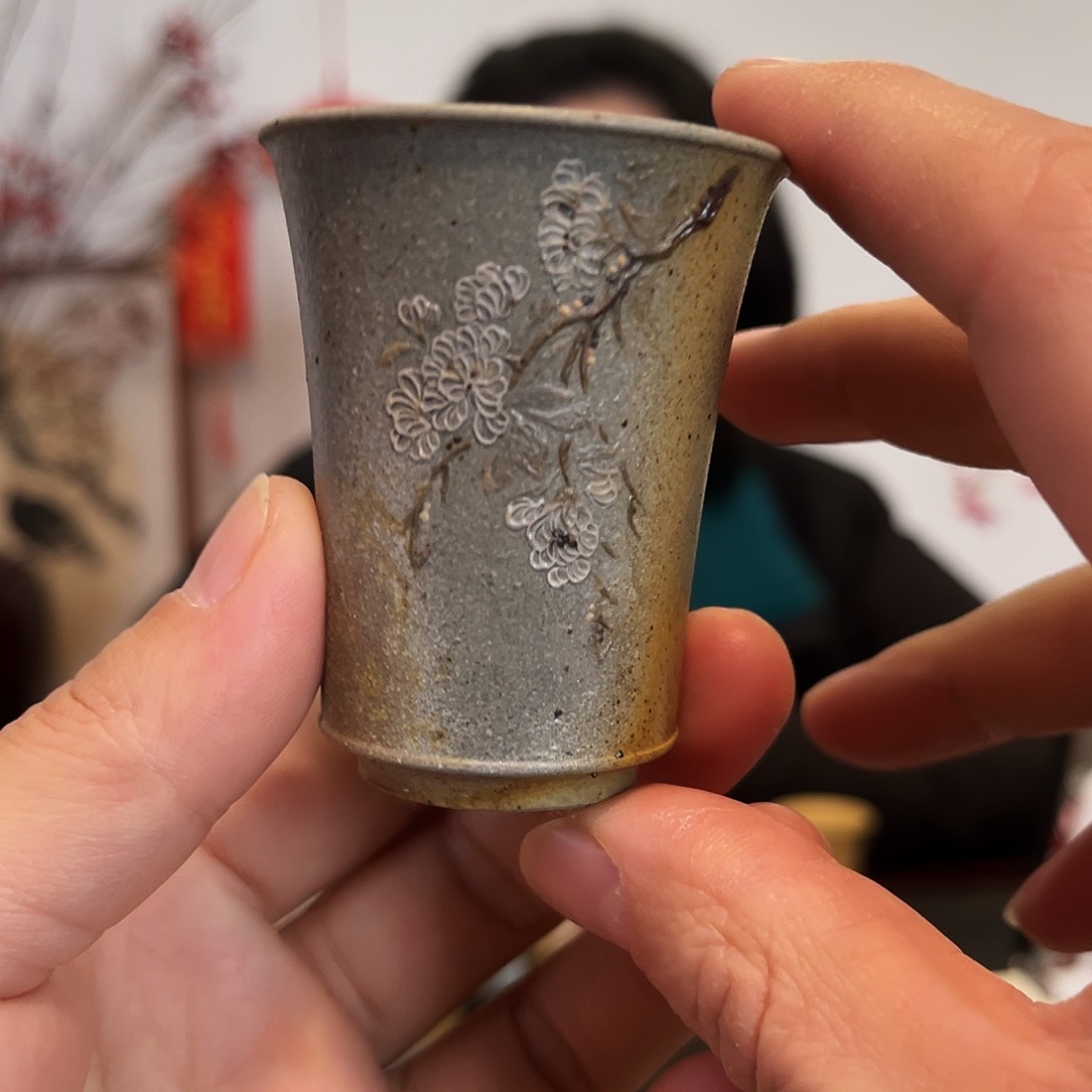 紫砂绿泥柴烧温香杯