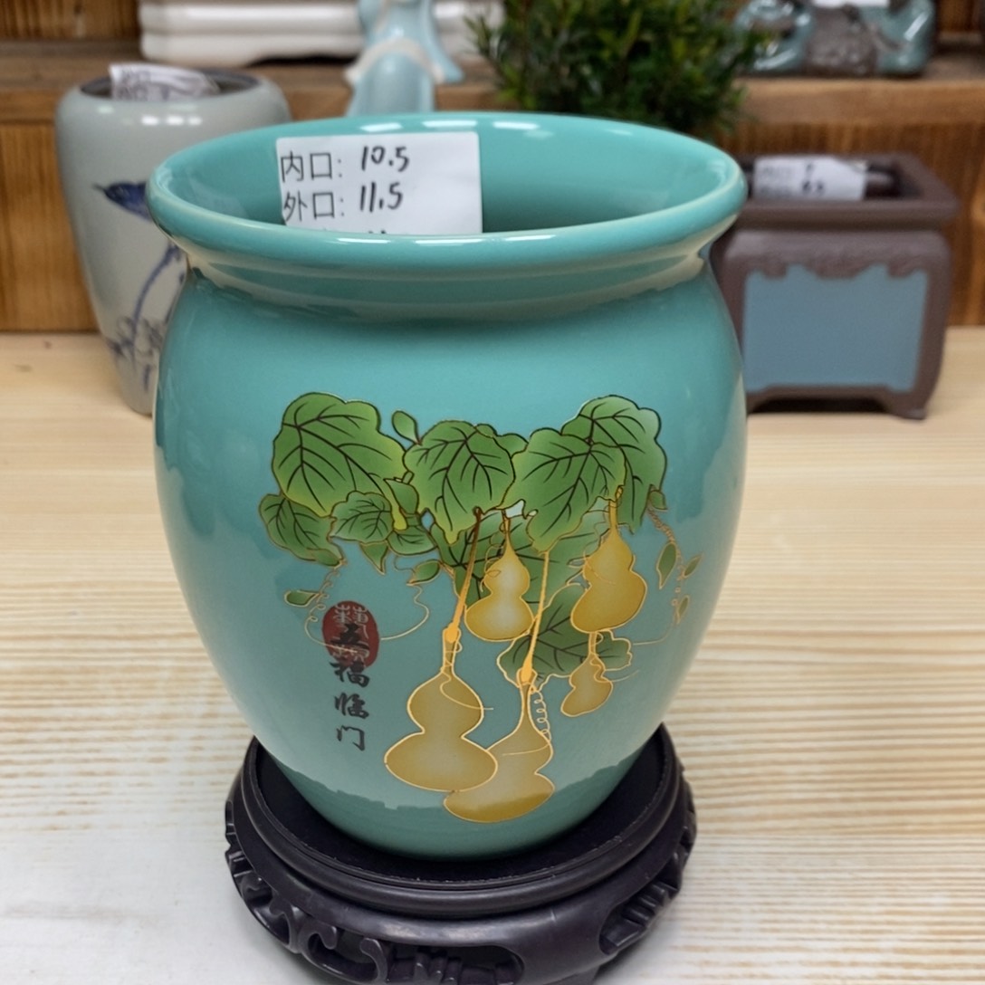 紫砂陶瓷花盆浮力