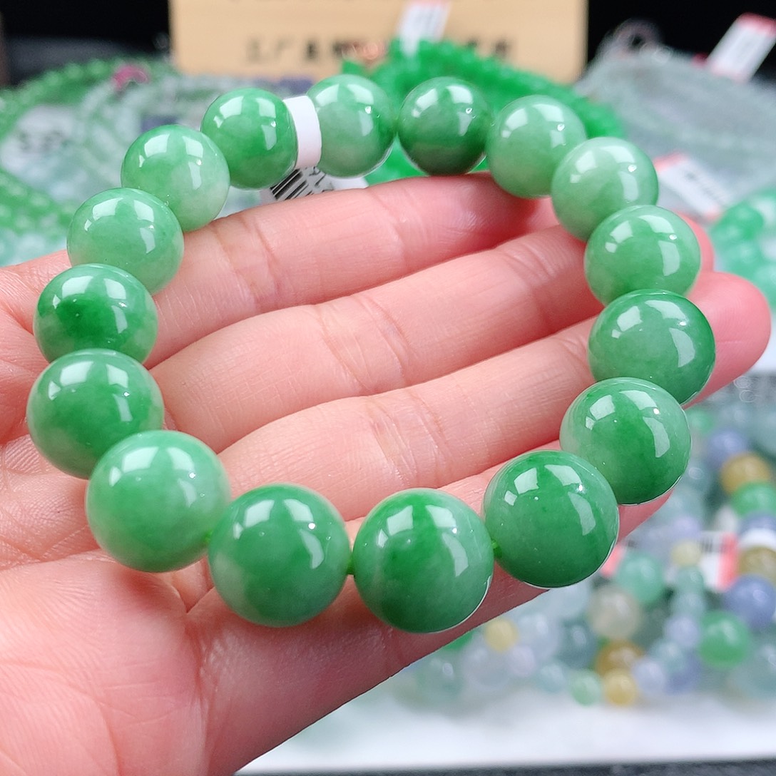 翡翠手链未镶嵌?**姐卡12.8mm