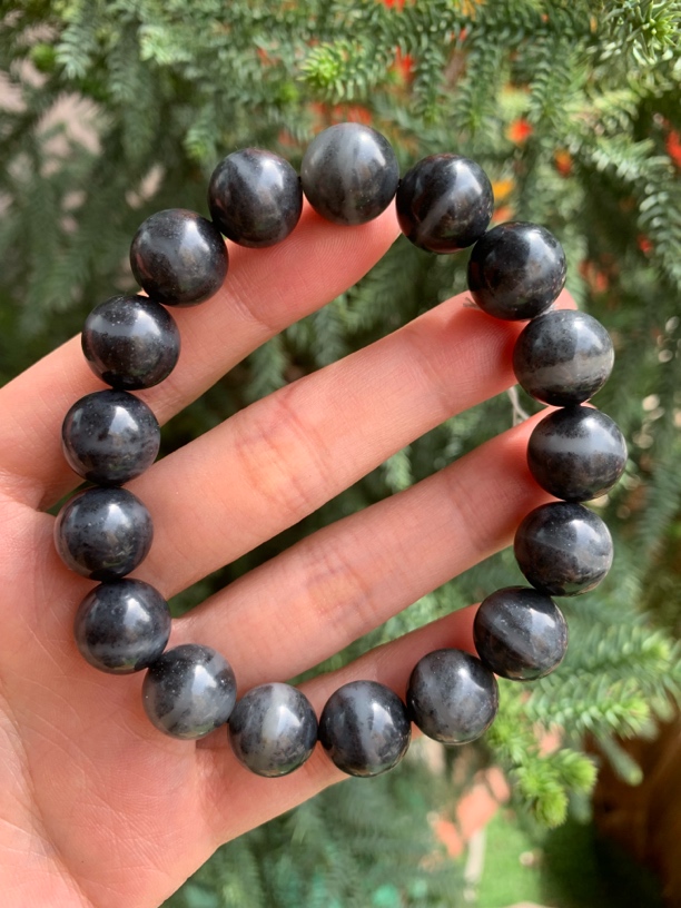 和田玉青花一线天手串