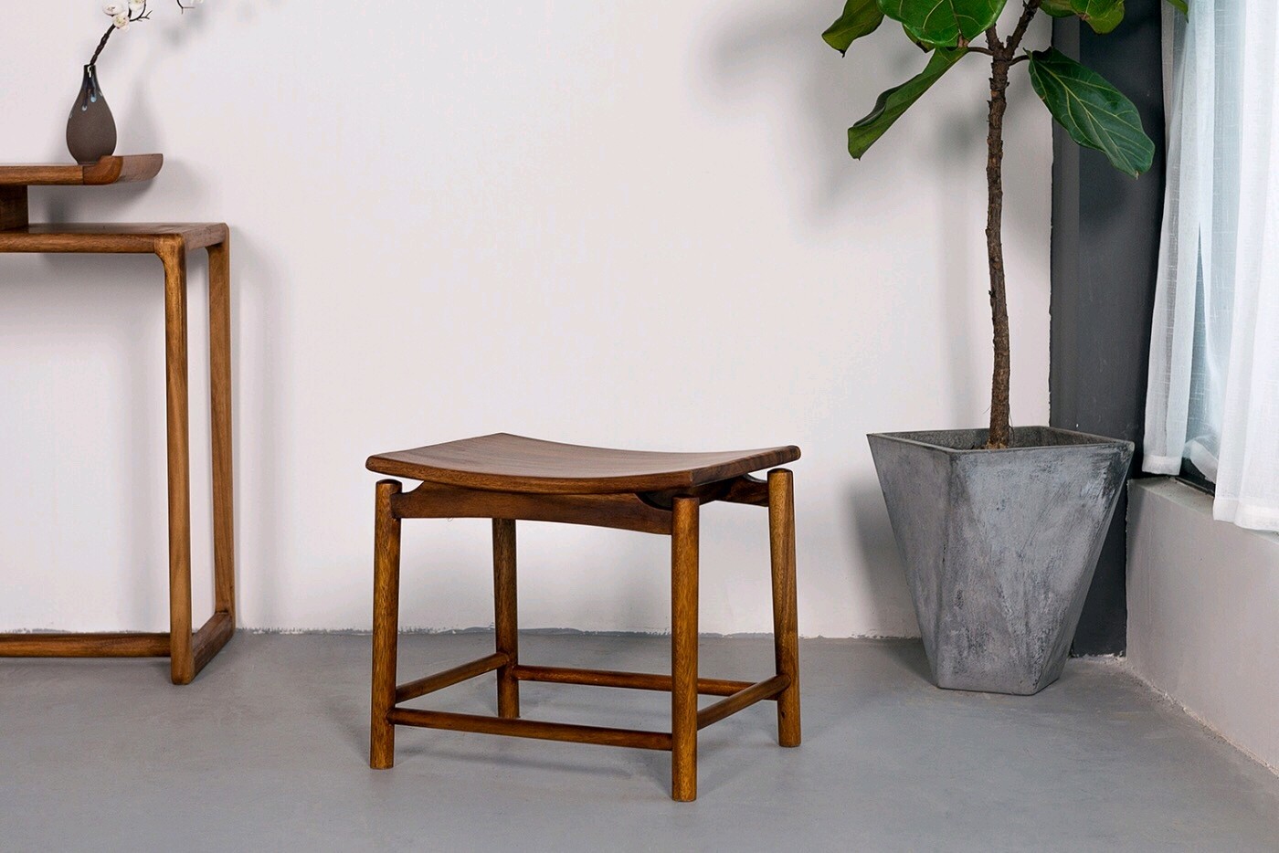 南美胡桃木 元宝凳 44.5*35*45马鞍凳茶凳（不包邮）