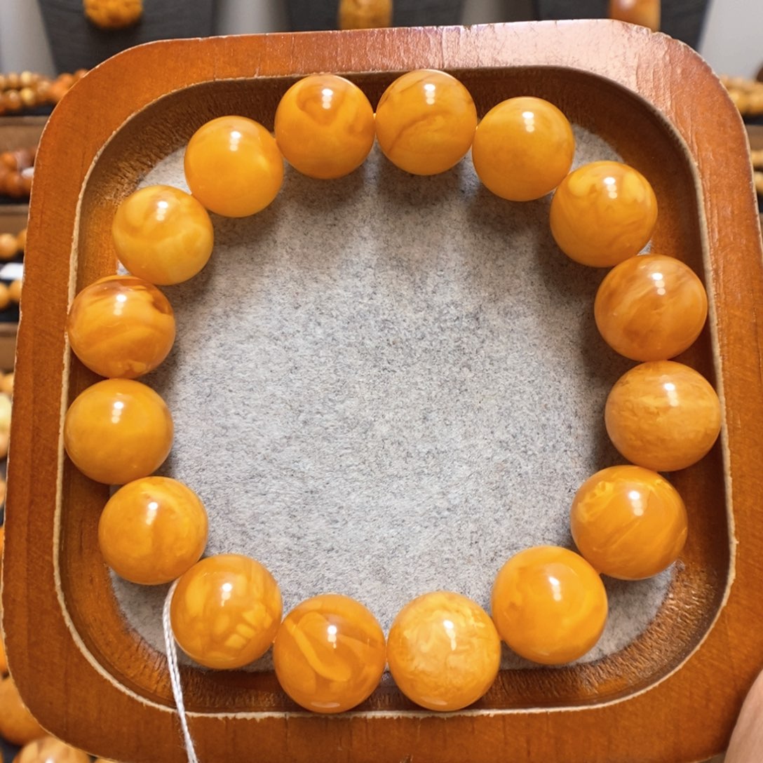 未镶嵌蜜蜡手链蜜蜡