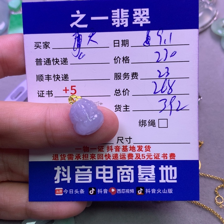 颈饰18K金镶嵌翡翠天**雕