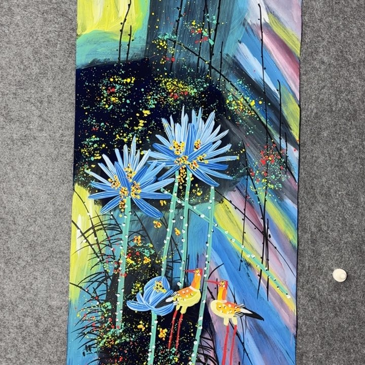 富***销国画手绘国风荷花图