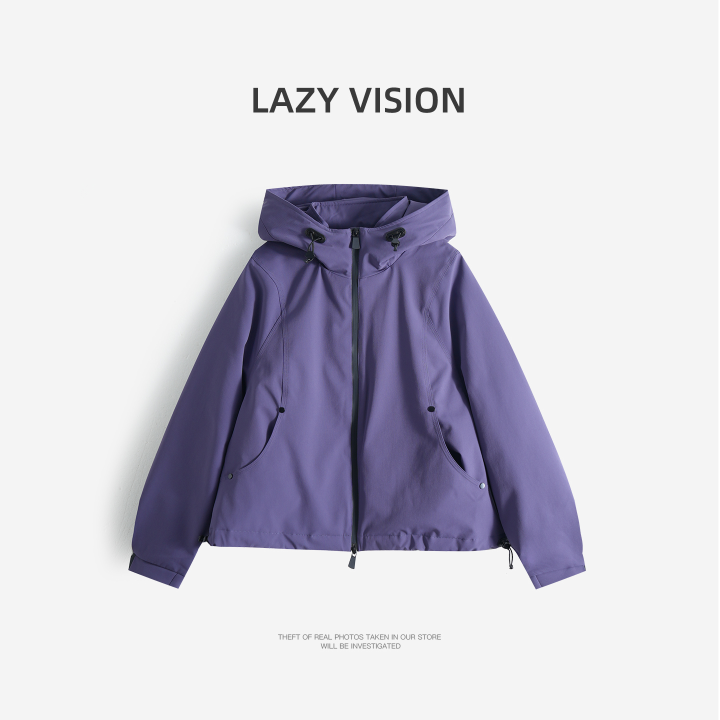 LAZYVISION90白鹅绒休闲女士高级感冲锋衣羽绒服外套ZMD-34399