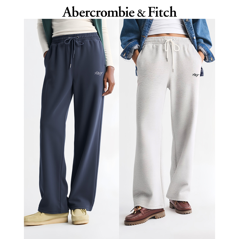 【年终促】AF经典LOGO保暖抓绒直筒运动卫裤25冬季新款女装147-5214