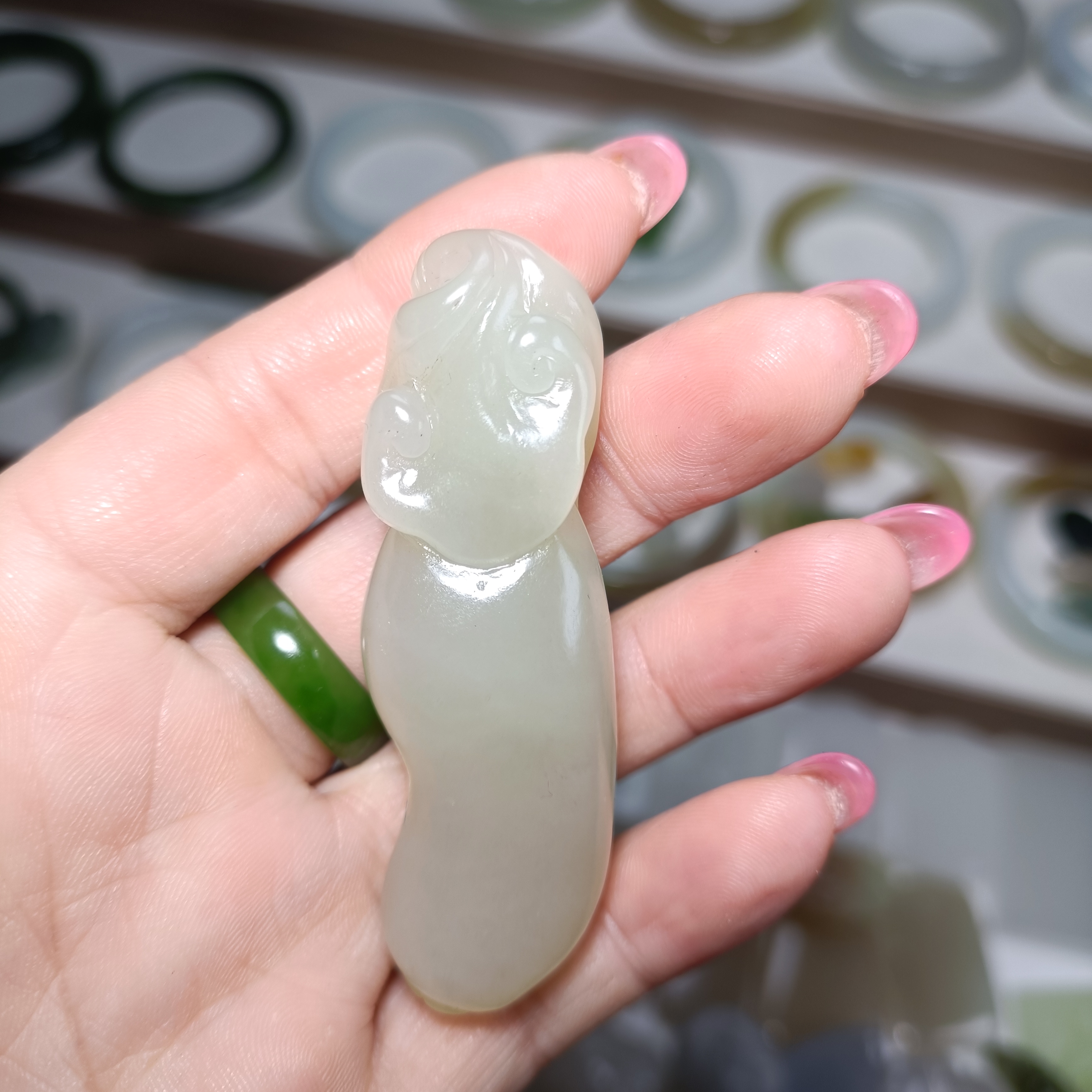 和田玉福寿如意吊坠