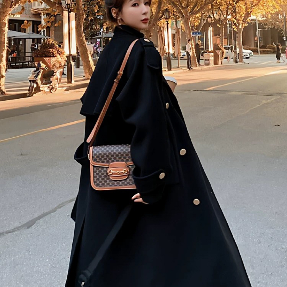 1562 韩系高级赫本风衣宽松大衣找版