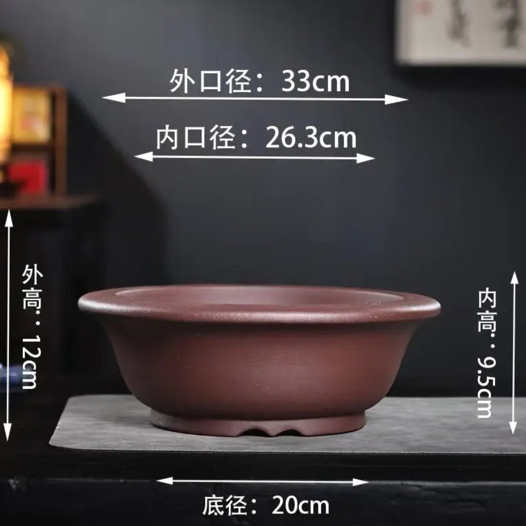 紫砂花盆圆形透气适合多肉蝴蝶兰等室内绿植盆景盆