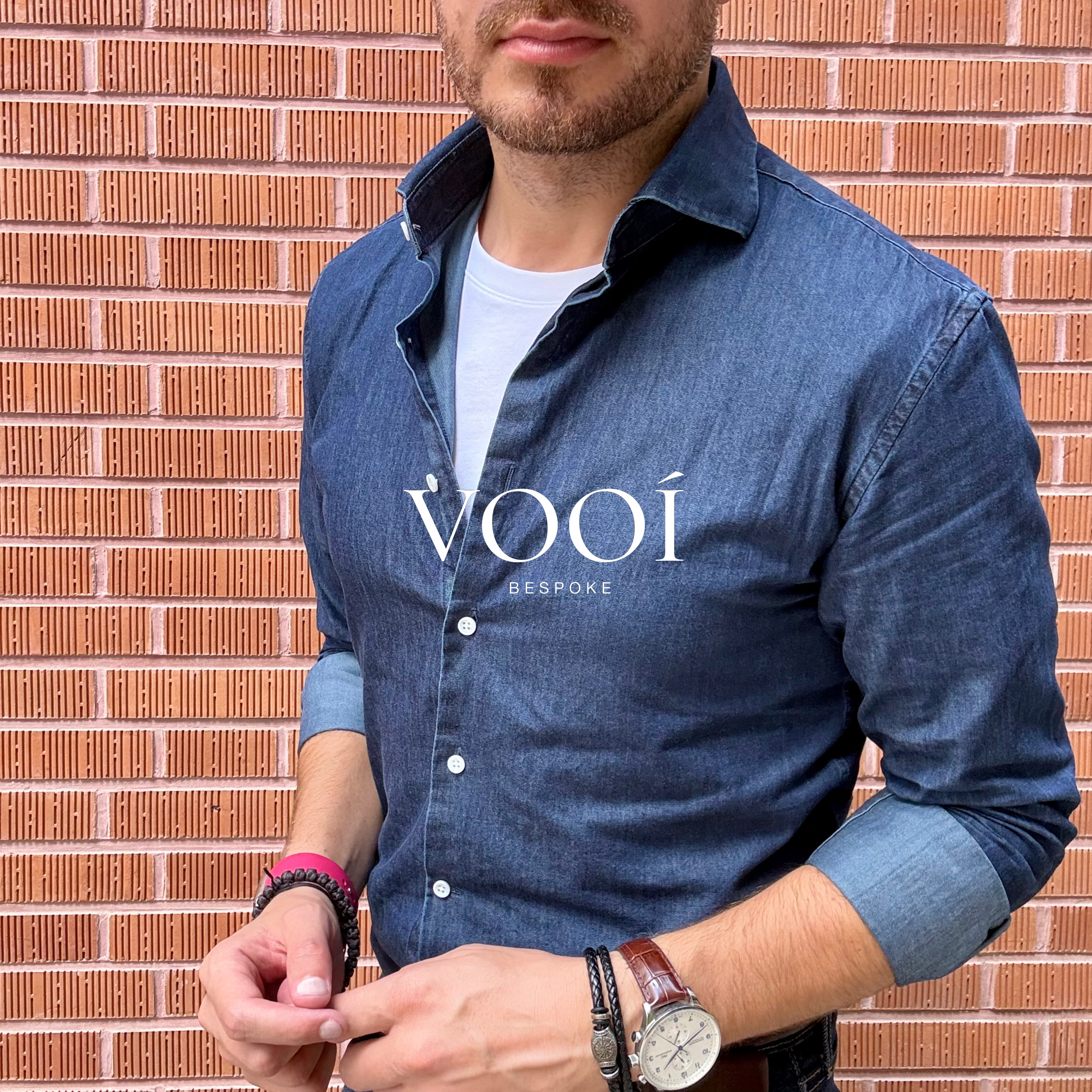 VOOÍ 绅士男人牛仔时尚深蓝衬衫2025秋冬系列