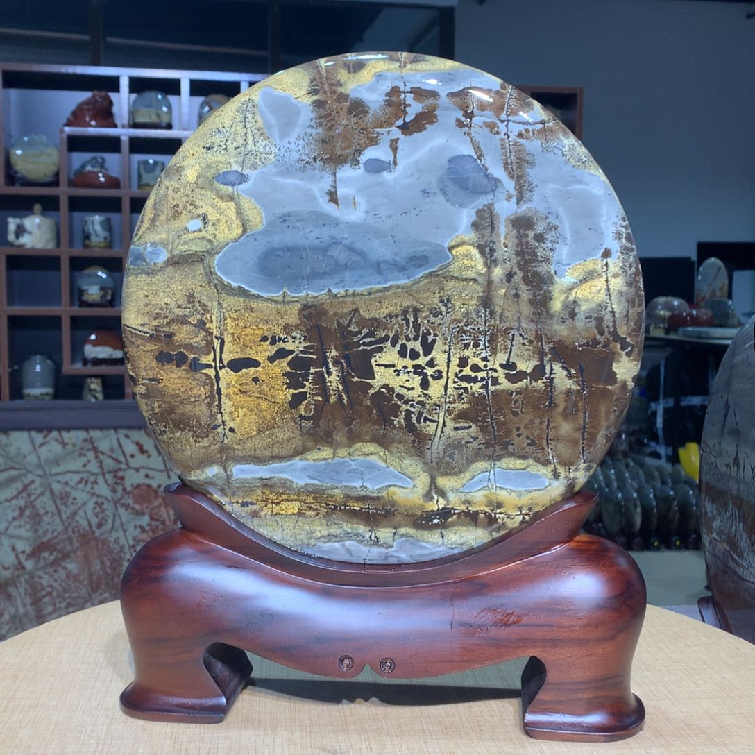 紫砂，广西国画石摆件，收藏观赏，广西国画石摆件，收藏观赏