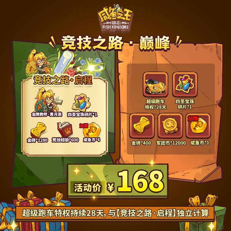 【竞技之路·巅峰】咸鱼之王 通行证 28天内仅可购买1次