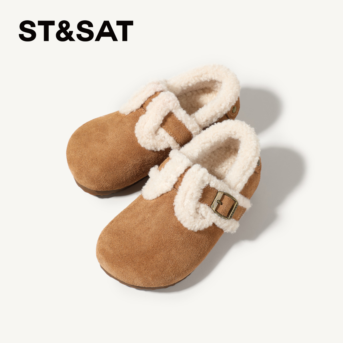 星期六鞋25冬季新款儿童勃肯鞋冬季保暖防滑女童鞋子雪地靴加绒鞋