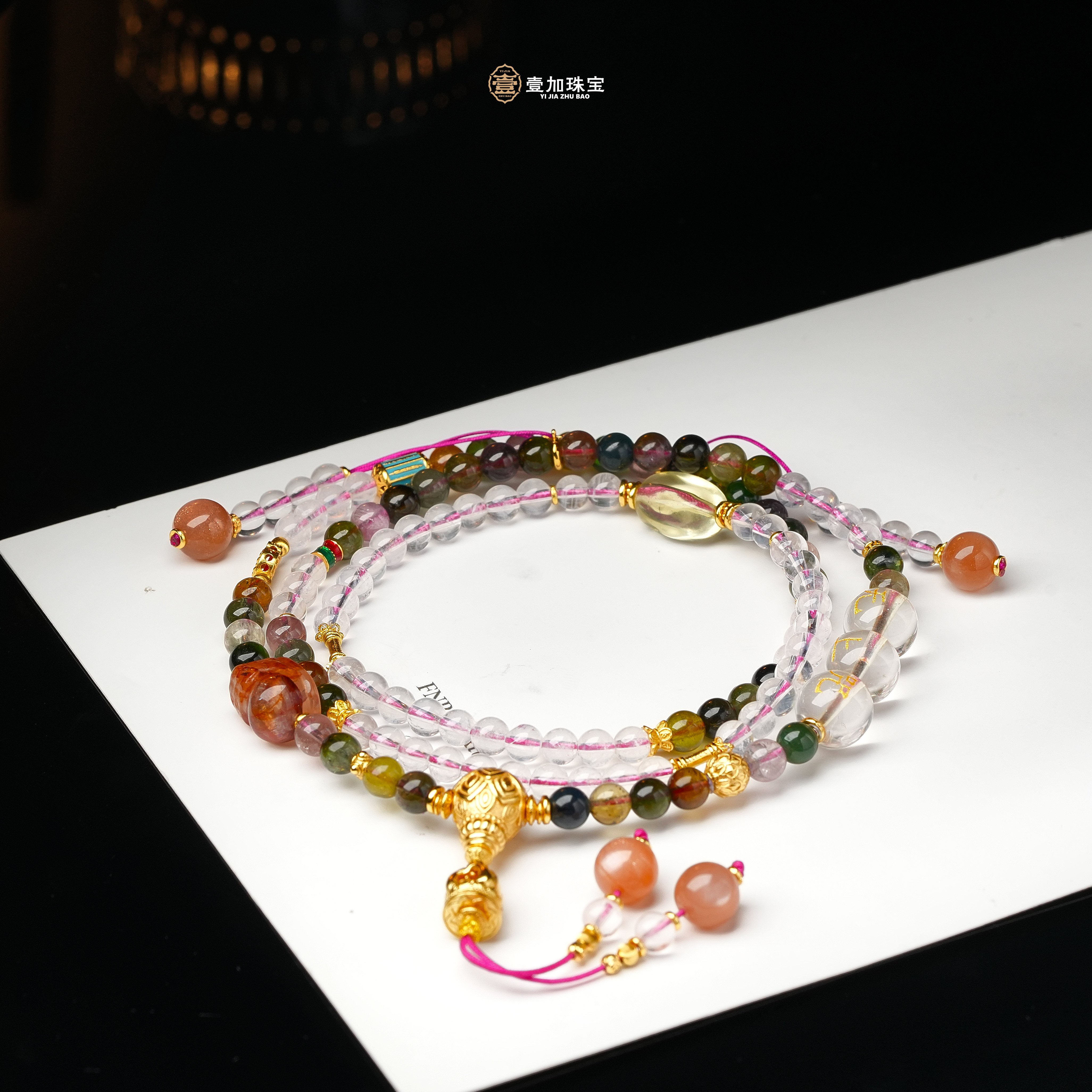 壹加维尼|手工设计步步生吉108F珠水晶多圈项链多样性发一8265N