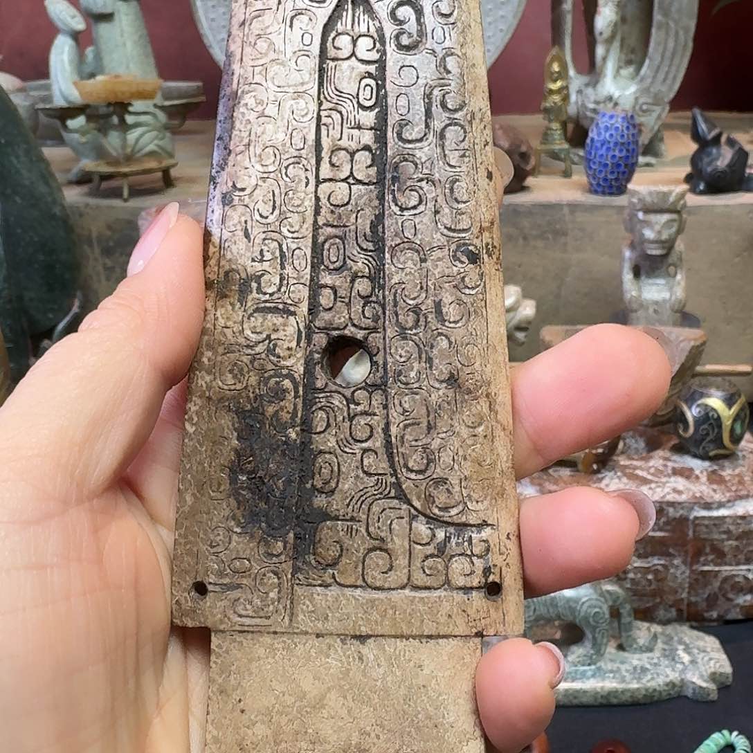 和田玉未镶嵌挂件古**品