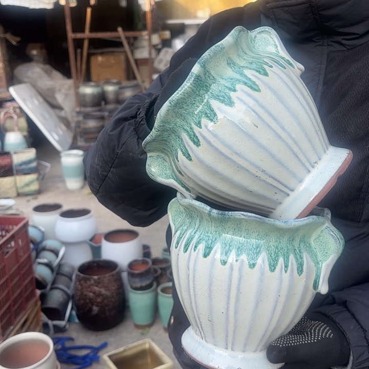 红陶两个口径15高度16