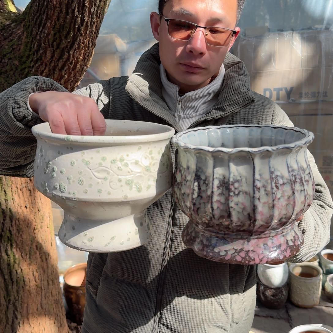 紫砂花盆瑕疵82两个两个