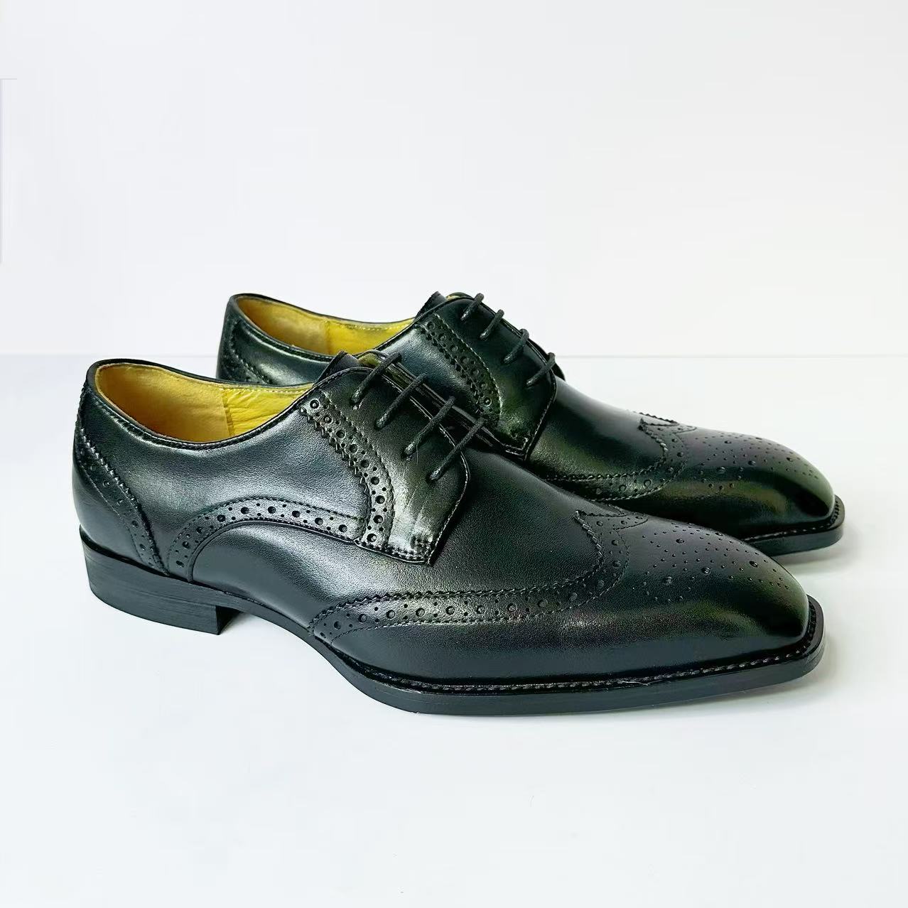 布洛克正装系带经典英伦风男士商务皮鞋2524