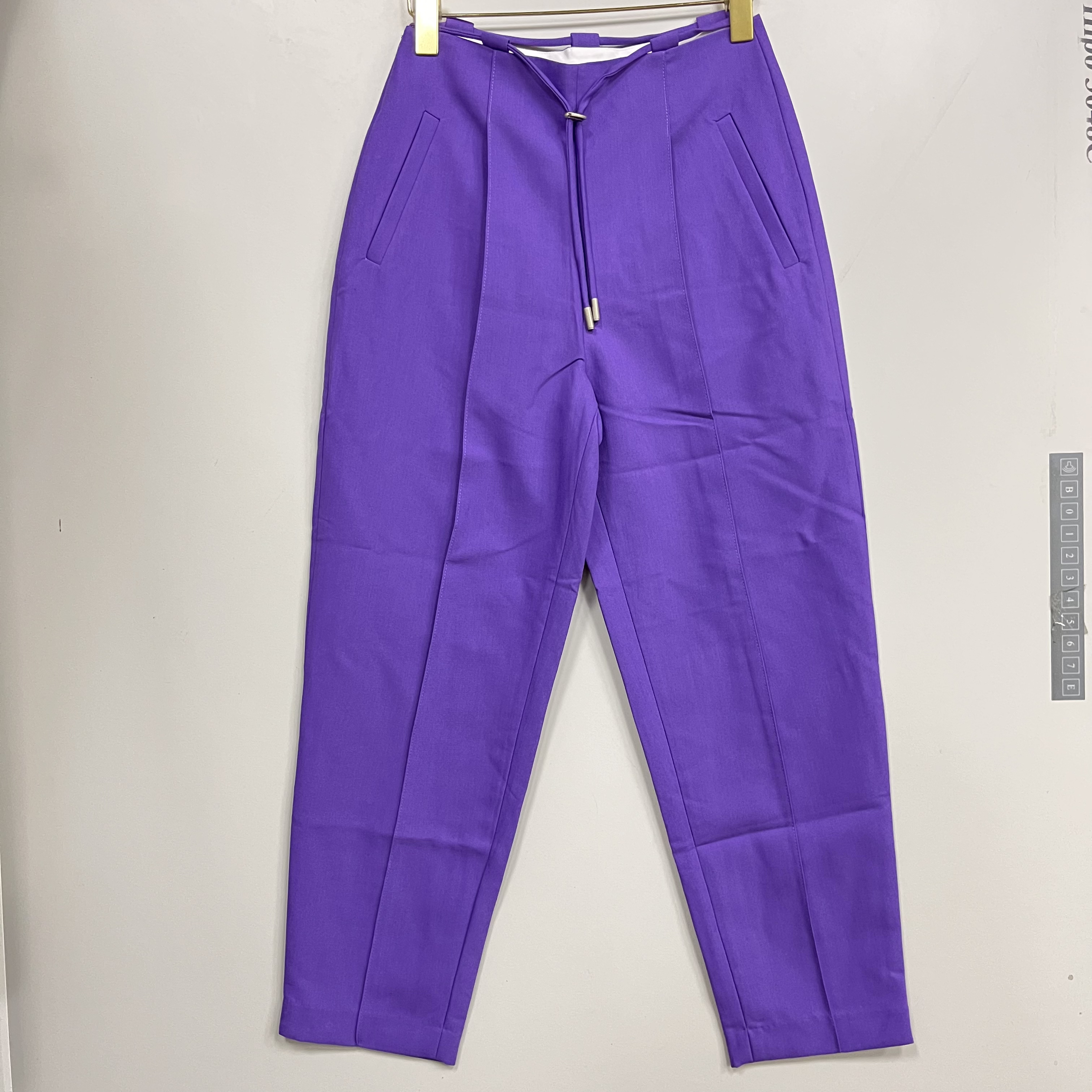 25111712高腰松紧腰显瘦塑形休闲长裤女春季舒适透气九分裤